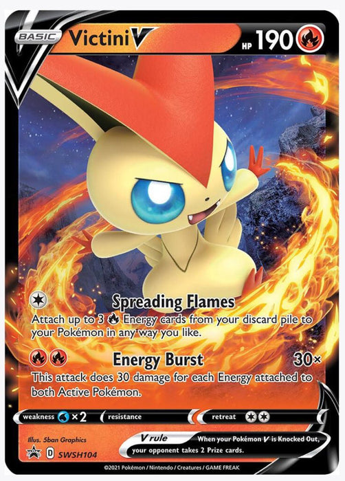 Victini V - SWSH104 - SWSH: Sword & Shield Promo Cards (SWSD)