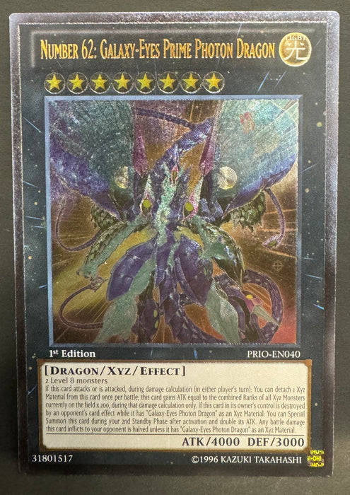 Number 62: Galaxy-Eyes Prime Photon Dragon (UTR) - 1ST Edition - Primal Origin (PRIO) - Near Mint