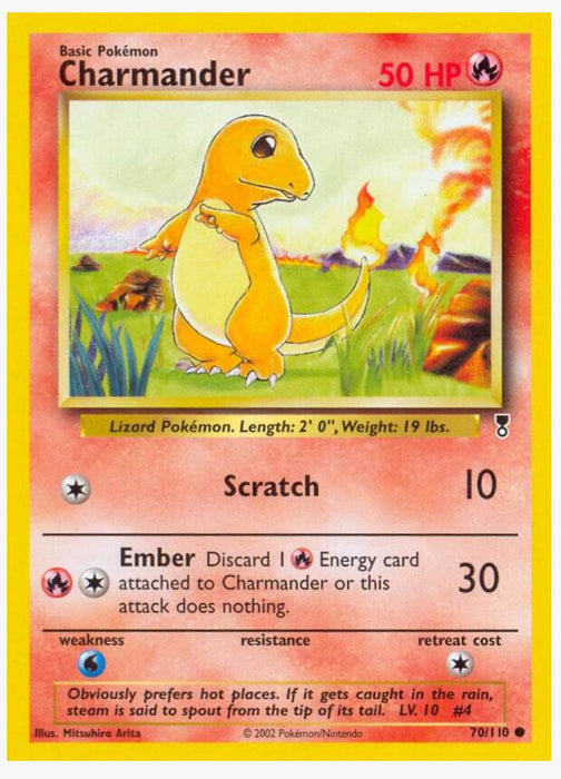 Charmander 70/110 (Reverse Holo) - Legendary Collection (LC) - Moderately Played