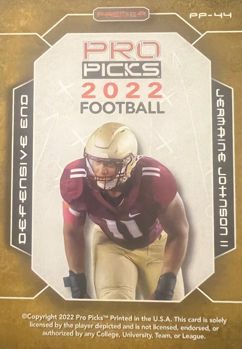 2022 Wild Card: Pro Picks: Jermaine Johnson II (Gold - Silver) #PP-44