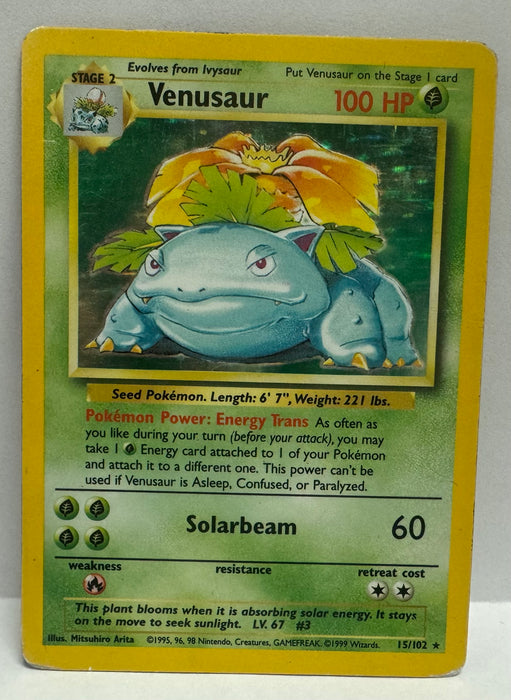 Venusaur 15/102 - Base Set (BS) - Moderately Played