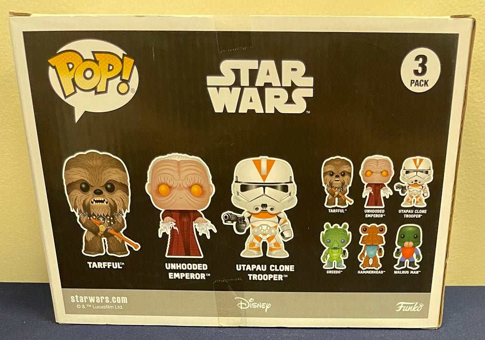 Star Wars: Tarfful / Unhooded Emperor / Utapau Clone Trooper (Walmart Exclusive) - In Box - Funko Pop