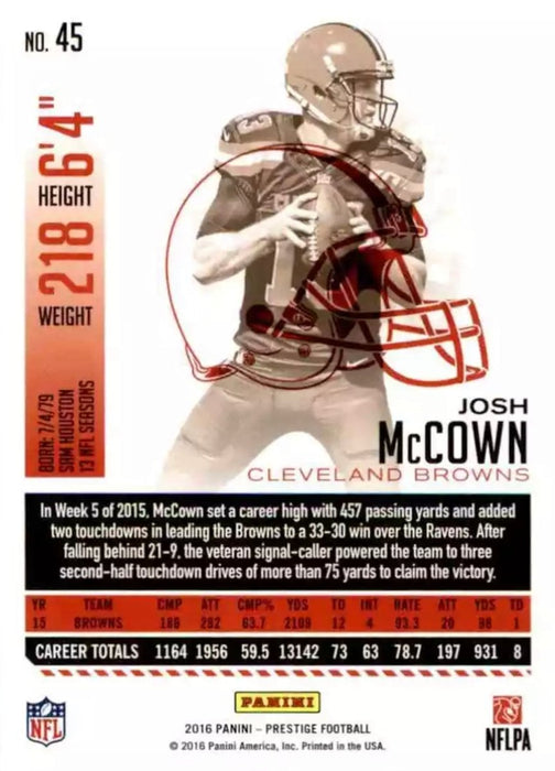 2016 Panini Prestige: Josh McCown #45