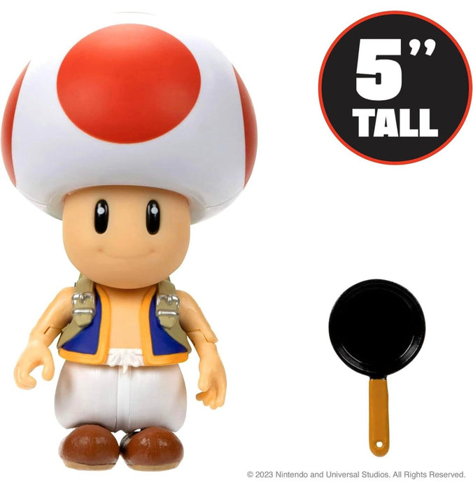 The Super Mario Bros. Movie: Toad Figure with Frying Pan Accessory Series 1 (New) - Toys