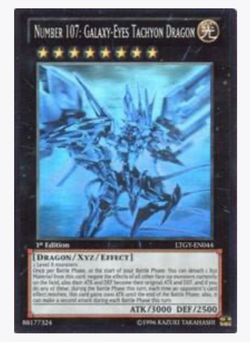 Number 107: Galaxy-Eyes Tachyon Dragon (Ghost Rare) 1ST Edition - Lord of the Tachyon Galaxy (LTGY) - Near Mint