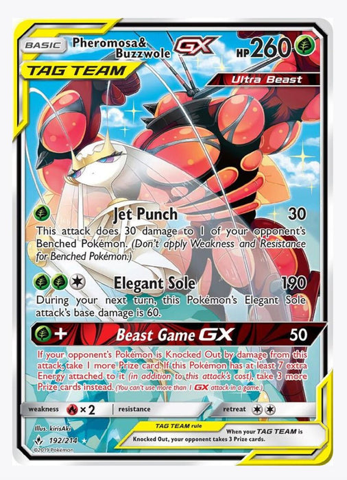 Pheromosa & Buzzwole GX (192) (Alternate Full Art) - SM - Unbroken Bonds (SM10) - Near Mint