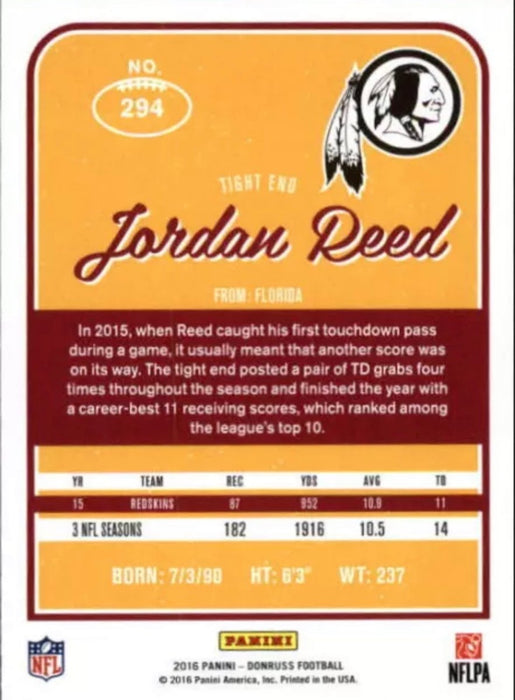 2016 Panini Donruss: Jordan Reed #294