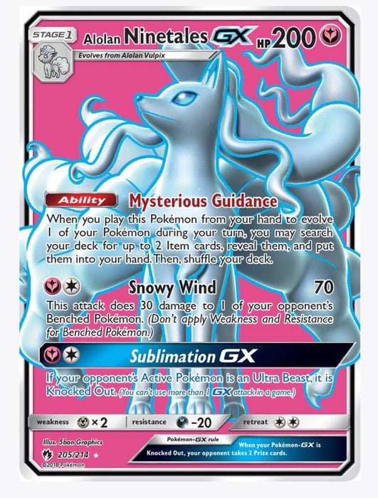 Alolan Ninetales GX (Full Art) - SM - Lost Thunder (SM8) - Lightly Played