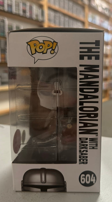 Star Wars: The Mandalorian With Darksaber #604 (Glows In The Dark) (Gamestop Exclusive) - In Box - Funko Pop