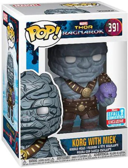 Marvel Thor Ragnarok: Korg With Miek #391 (2018 Fall Convention Exclusive) - With Box - Funko Pop