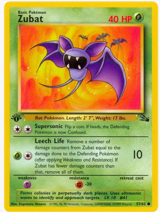 Zubat 57/62 (1ST Edition) - Fossil (FO)