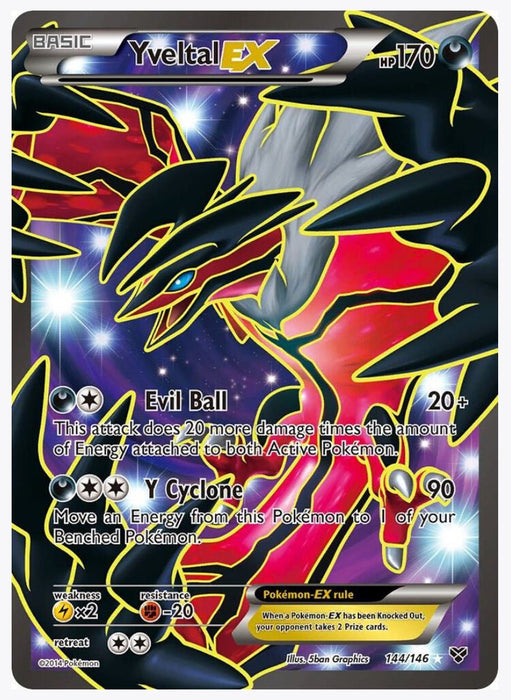 Yveltal EX 144/146 (Full Art) - XY Base Set (XY) - Lightly Played