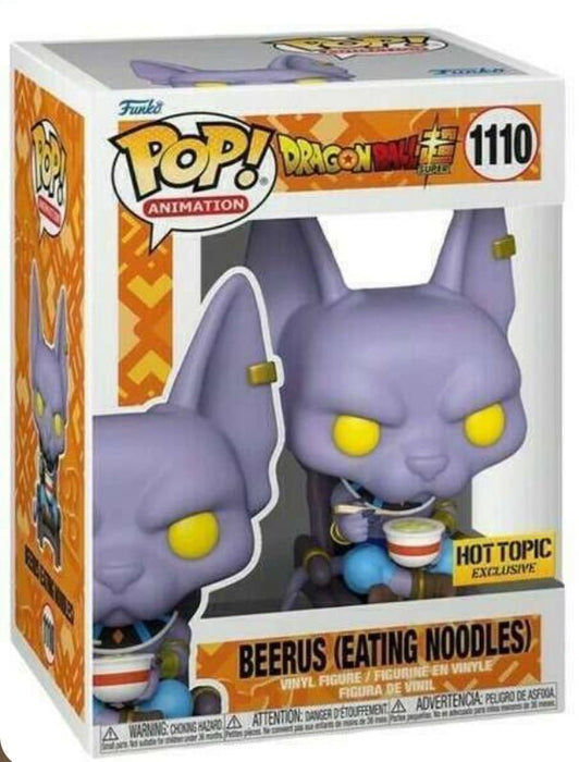 Dragon Ball Super: Beerus (Eating Noodles) #1110 (Hot Topic Exclusive) - With Box - Funko Pop