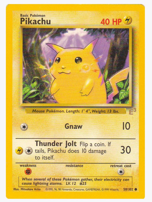 Pikachu - 58/102 (E3 Stamped) - Miscellaneous Cards & Products (MCAP) - Lightly Played