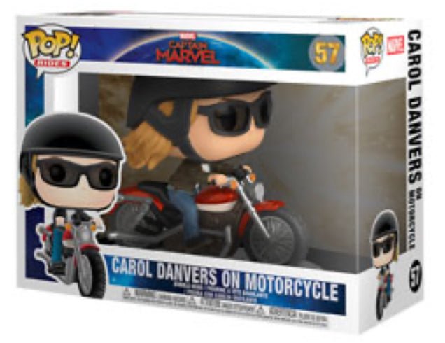 Marvel Captain Marvel: Carol Danvers On Motorcycle #57 - With Box - Funko Pop