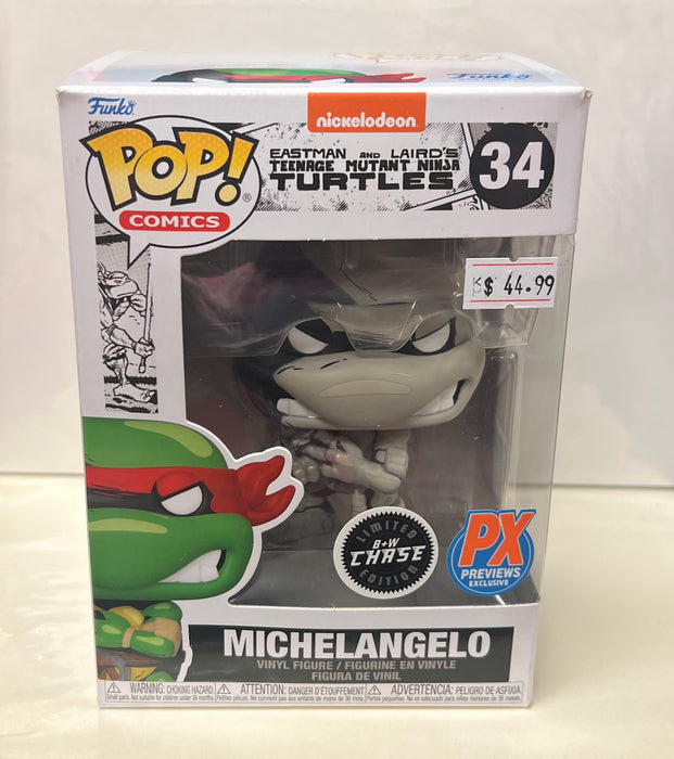 Teenage Mutant Ninja Turtles: Michelangelo #34 (B + W Chase) (PX Previews Exclusive) - With Box - Funko Pop