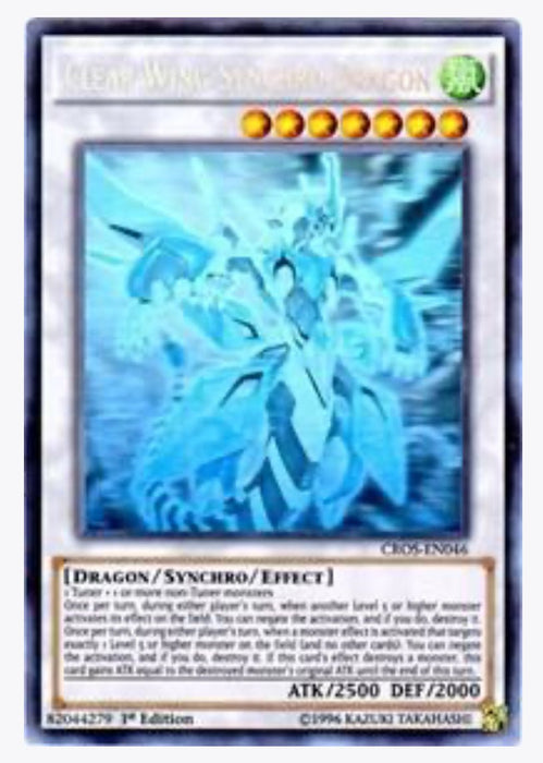 Clear Wing Synchro Dragon (Ghost Rare) 1ST Edition- Crossed Souls (CROS) - Near Mint