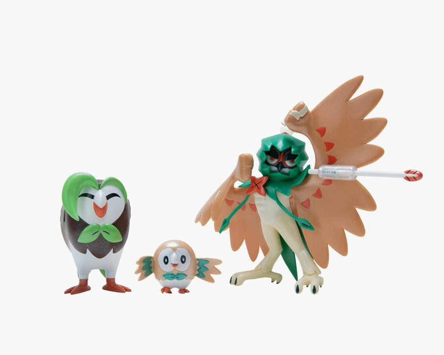 Pokemon Select Evolution Figure Set 3-Pack: Rowlet, Dartrix, Decidueye - New - Toys And Collectibles