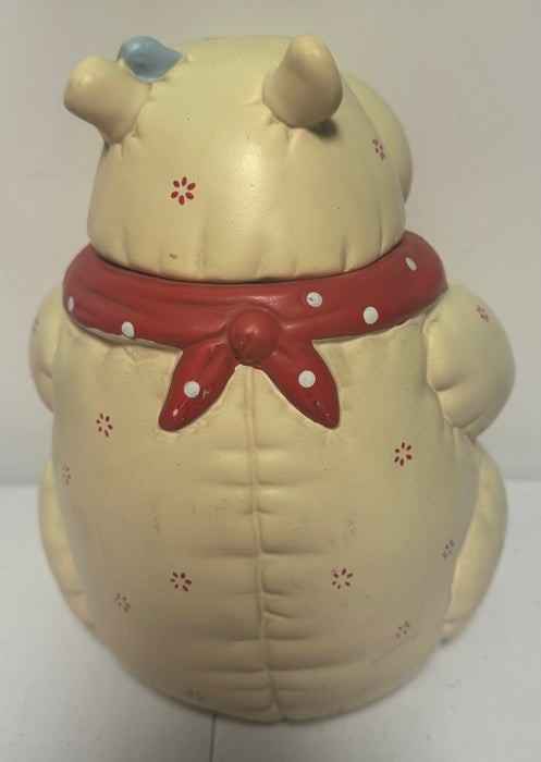 Fitz And Floyd Vintage Pink Hippopotamus Cookie Jar Quilted Print Bandana - Pre-Owned - Homegoods