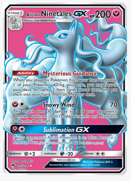 Alolan Ninetales GX (Full Art) - SM - Lost Thunder (SM8) - Near Mint