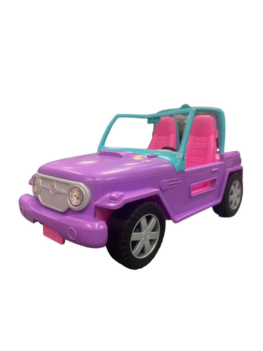 2019 Barbie Off Road Vehicle Car Rolling Wheels Purple Jeep W/Seat Belts 13" - Pre-Owned - Toys