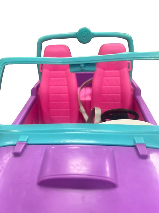 2019 Barbie Off Road Vehicle Car Rolling Wheels Purple Jeep W/Seat Belts 13" - Pre-Owned - Toys