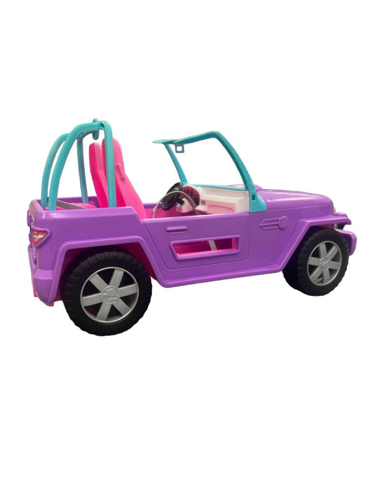 2019 Barbie Off Road Vehicle Car Rolling Wheels Purple Jeep W/Seat Belts 13" - Pre-Owned - Toys