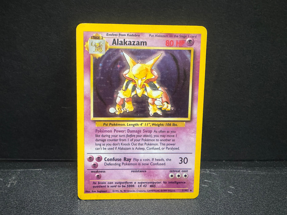 Alakazam 1/102 (Holo) - Base Set - Moderately Played