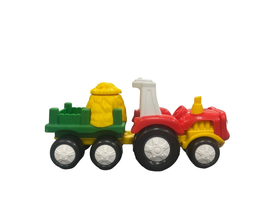 2007 Fisher Price Little People Tow n Pull Farm Tractor Sounds Pop Up Pig M0251 - Pre-Owned - Toys