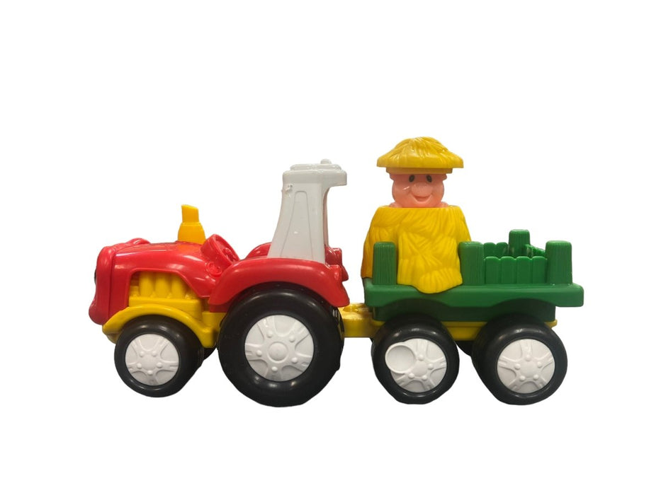 2007 Fisher Price Little People Tow n Pull Farm Tractor Sounds Pop Up Pig M0251 - Pre-Owned - Toys