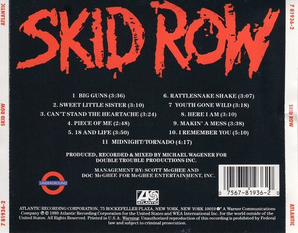 Skid Row - Skid Row (1989) - CD