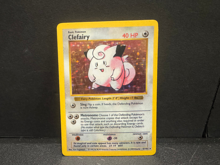 Clefairy 5/102 (Holo) - Base Set - Moderately Played