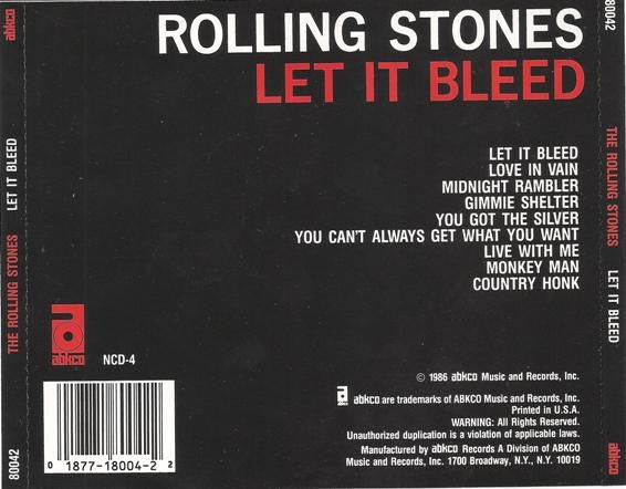 Rolling Stones - Let It Bleed (1986) - CD