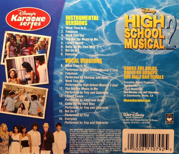 High School Musical – High School Musical 2: Disney Karaoke Series (2007) - CD