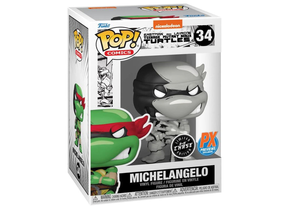 Teenage Mutant Ninja Turtles: Michelangelo #34 (B + W Chase) (PX Previews Exclusive) - With Box - Funko Pop