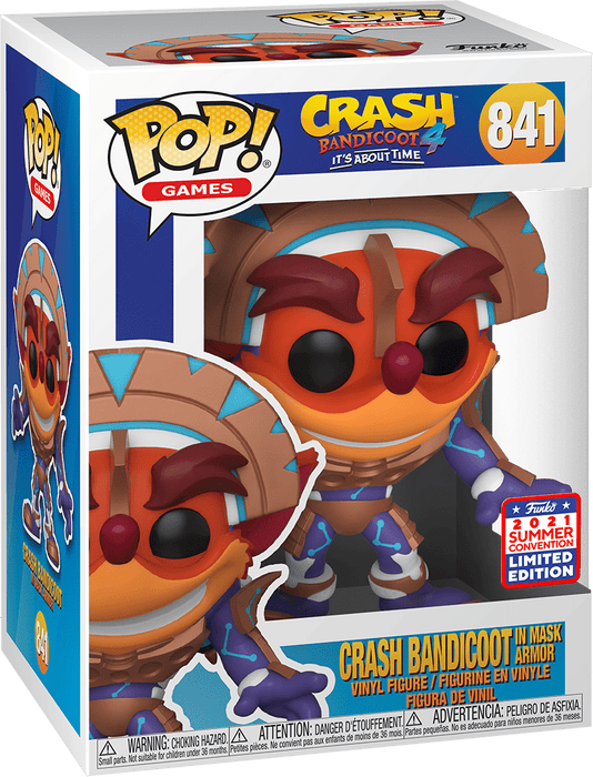 Crash Bandicoot 4: Crash Bandicoot In Mask Armor #841 (2021 Summer Convention Exclusive) - In Box - Funko Pop