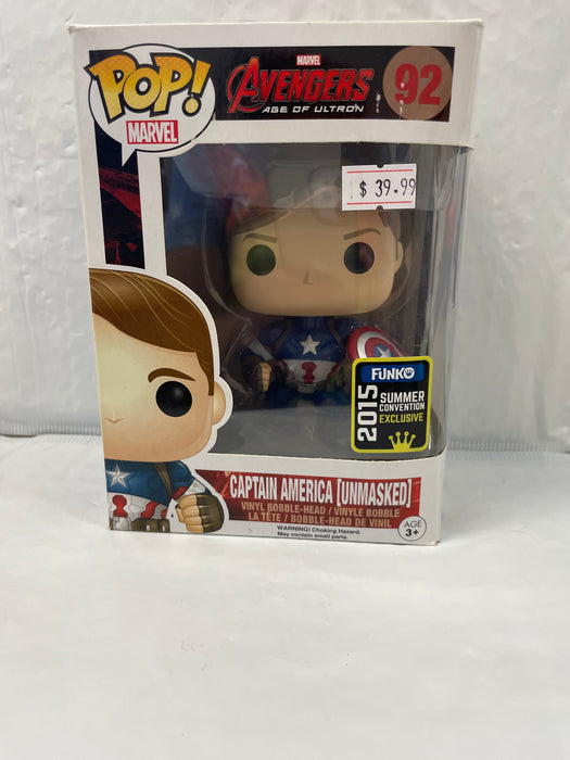 Marvel Avengers: Captain America Unmasked #92 (2015 Summer Convention Exclusive) - In Box - Funko Pop