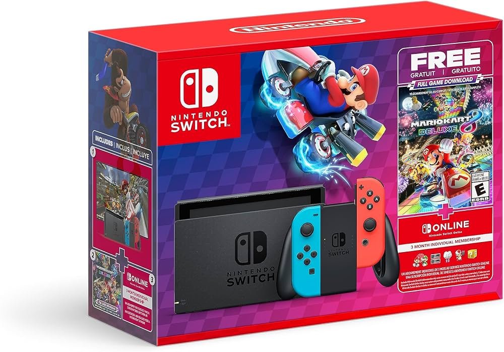 Nintendo Switch Mario Kart 8 Deluxe Bundle (No Game) In Box - Preowned - Console