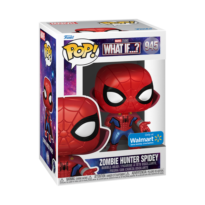 Marvel What IF…?: Zombie Hunter Spidey (Walmart Exclusive) #945 - With Box - Funko Pop