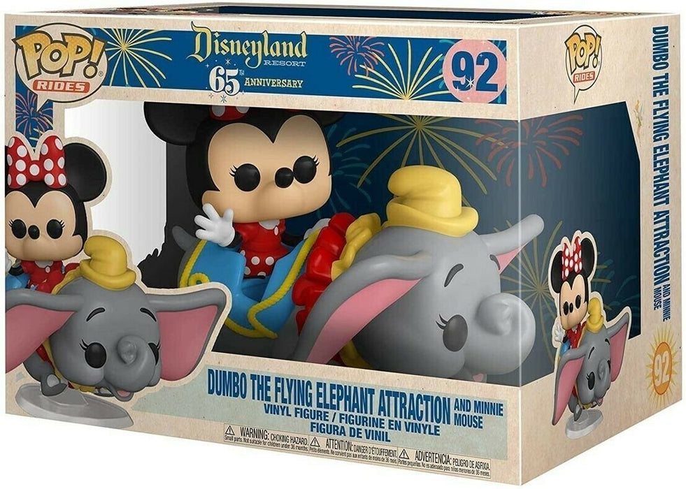 Disneyland: Dumbo The Flying Elephant Attraction And Minnie Mouse #92 - With Box - Funko Pop