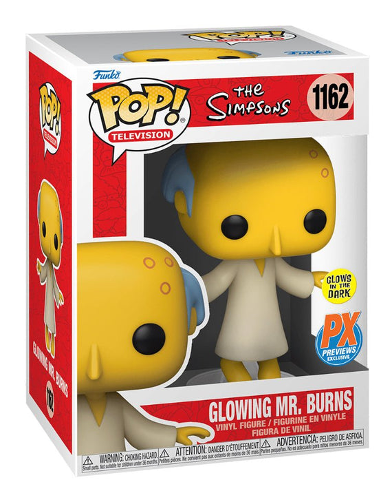 The Simpsons: Glowing Mr. Burns #1162 (Glows In The Dark) (PX Previews Exclusive) - In Box - Funko Pop