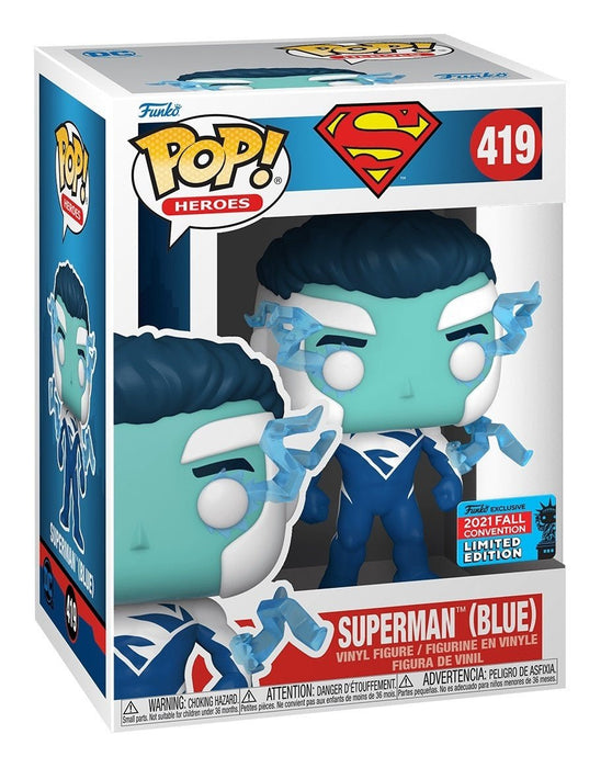 Superman: Superman (Blue) #419 (2021 Fall Convention Exclusive) - In Box - Funko Pop