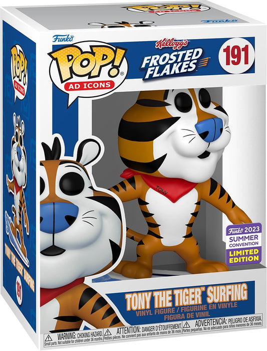 Kelloggs Frosted Flakes: Tony The Tiger Surfing #191 (2023 Summer Convention Exclusive) - In Box - Funko Pop