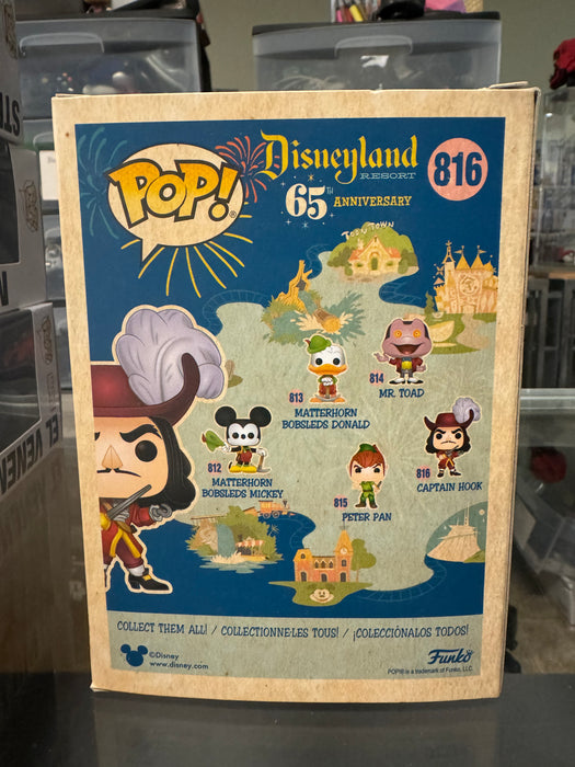 Disneyland 65TH Anniversary: Captain Hook #816 - With Box - Funko Pop