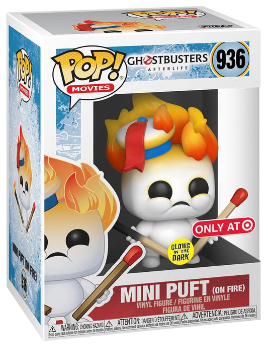 GhostBusters Afterlife: Mini Puft (On Fire) #936 (Glows In The Dark) (Target Exclusive) - In Box - Funko Pop