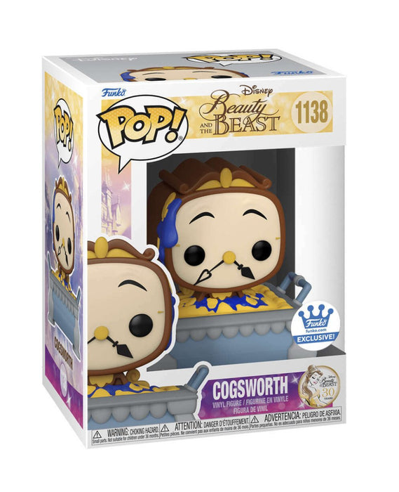 Disney Beauty And The Beast: Cogsworth #1138 (Funko Exclusive) - With Box - Funko Pop