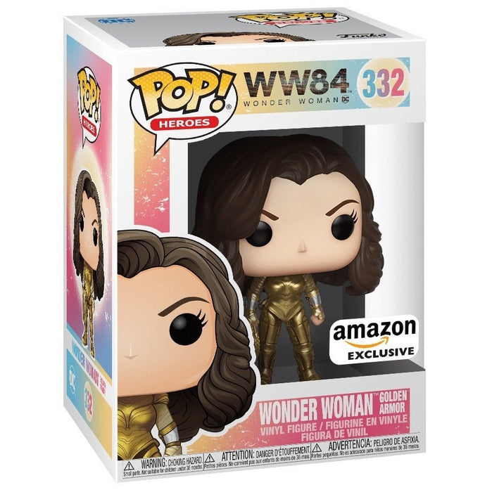 WW84: Wonder Woman Golden Armor #332 (Amazon Exclusive) - With Box - Funko Pop