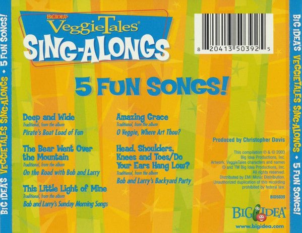 VeggieTales* – VeggieTales® Sing-Alongs: 5 Fun Songs! (2003) - CD