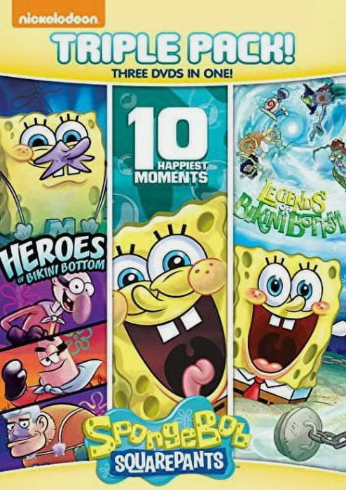 Spongebob Squarepants Triple Feature: 10 Happiest Moments, Heroes of Bikini Bottom, Legends of Bikini Bottom (2015) - New - DVD